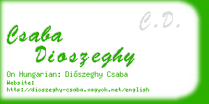 csaba dioszeghy business card